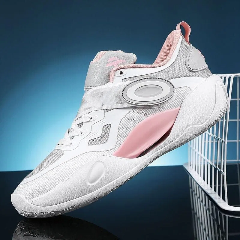 Детские баскетбольные кроссовки с сетчатым верхом Solastride, Pink White — фото 2