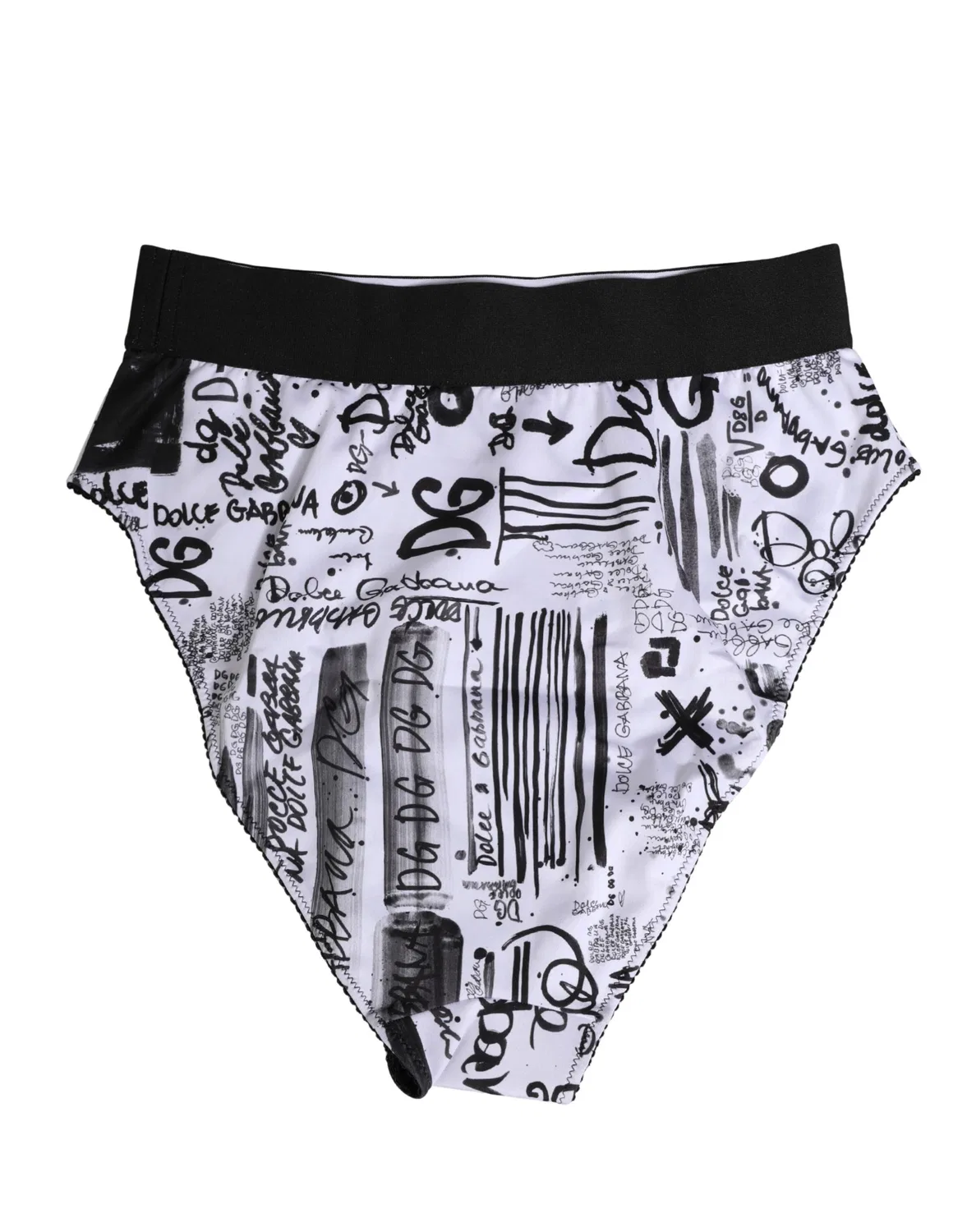 Женские трусы-слипы с графическим логотипом Dolce & Gabbana, Black and White — фото 2