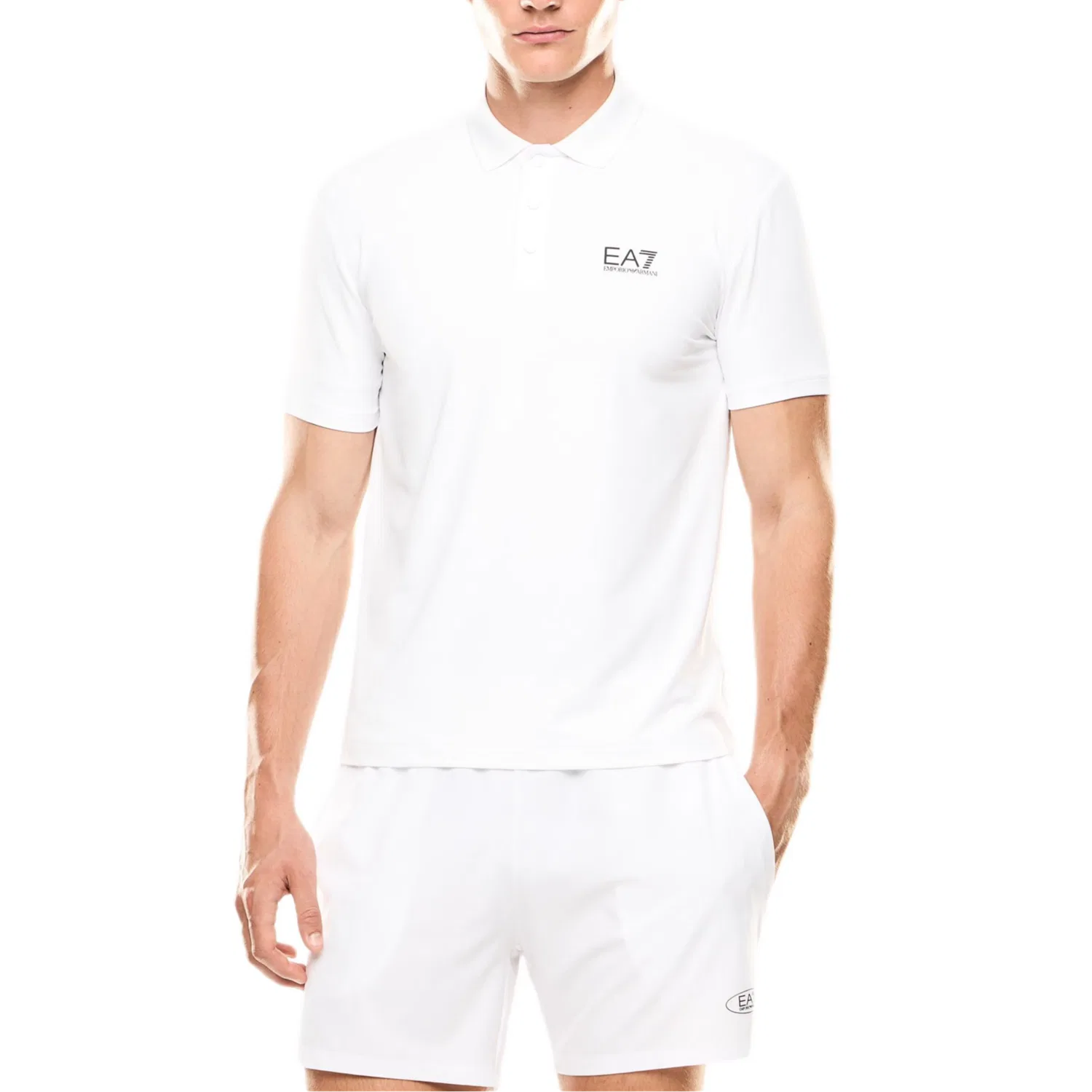 Мужское поло Emporio Armani EA7, White — фото 3