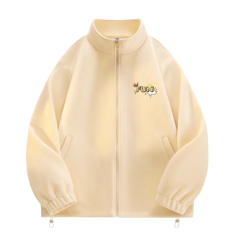 Детское пальто из вельвета Miniso, Цвет Double-Sided Fleece Gray (Ma Life Of Happiness Chest Logo) — фото 3
