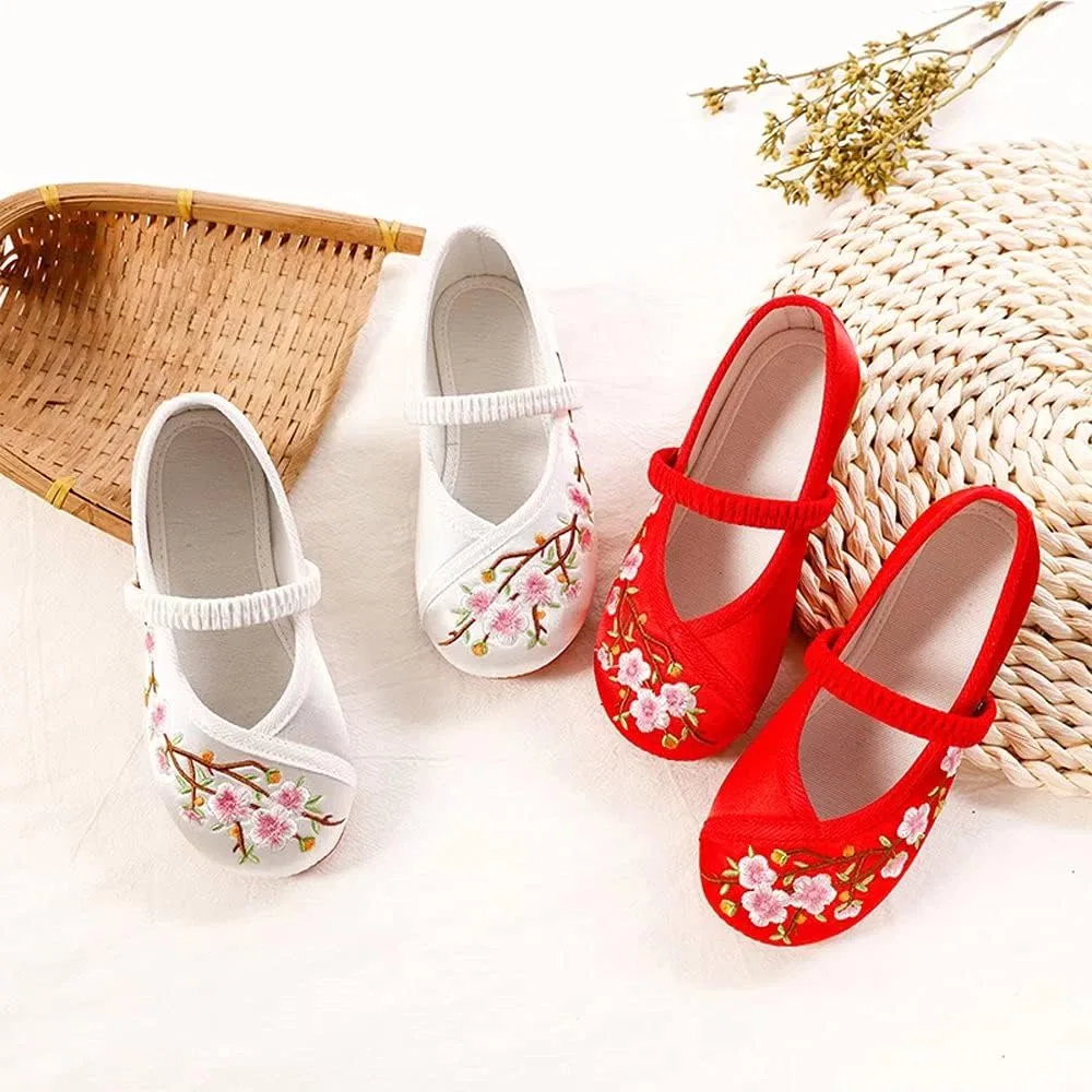 Детские туфли для девочек с вышивкой цветов Mary Jane Stunner, White — фото 4