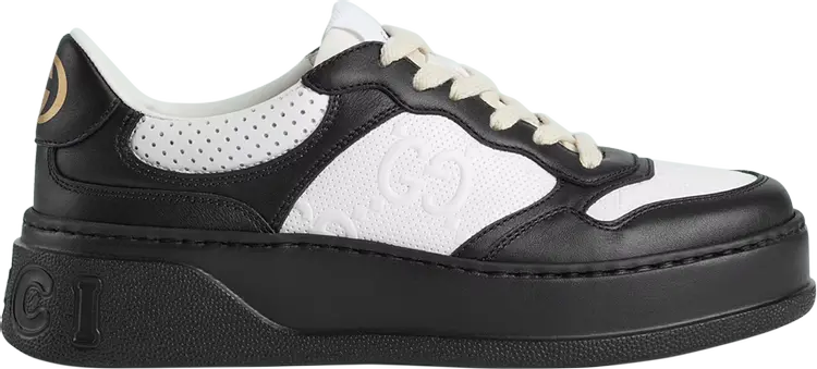 Кроссовки Gucci Wmns GG Embossed Sneaker Black White, черный