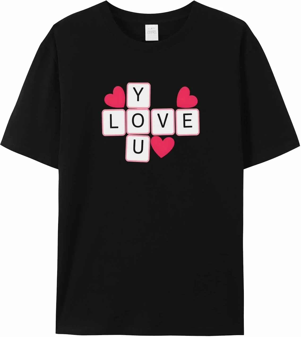 

Футболка мужская Hearts Love You Letter с коротким рукавом jdudh