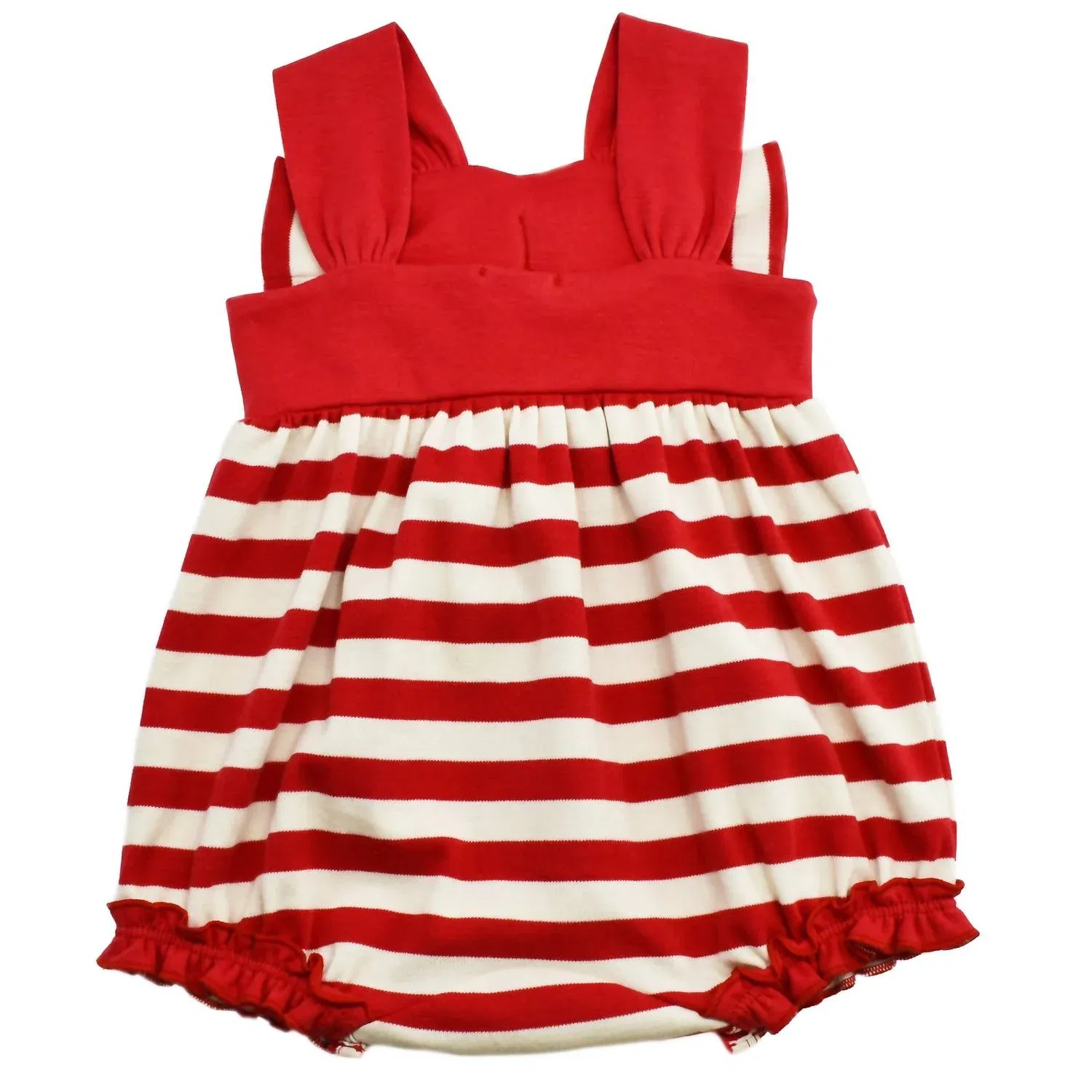 Детский боди-комбинезон для девочек с бантом Bow Love Lemon Loves Layette, True Red/Ivory — фото 3