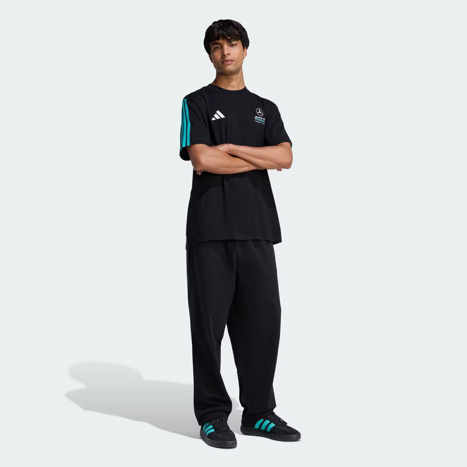 Мужская футболка с принтом MERCEDES - AMG PETRONAS FORMULA 1 TEAM DNA TEE Adidas Performance, черный/semi mint rush — фото 4