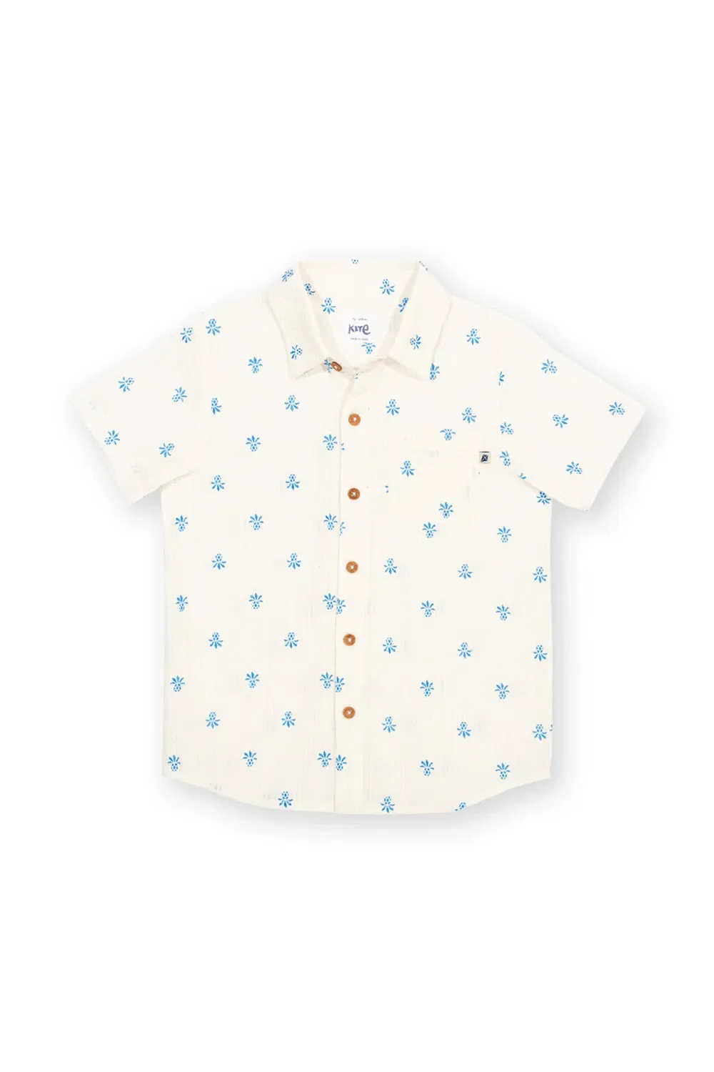 Детская рубашка с принтом Pineapple Polka Kite, Cream