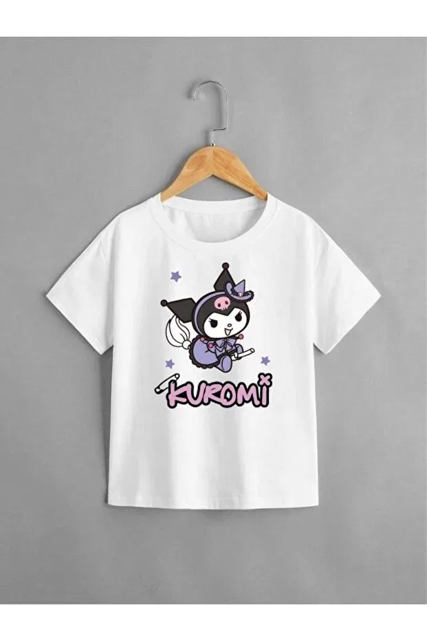 Детская футболка для девочек с принтом Kuromi Print Generic Brands, White