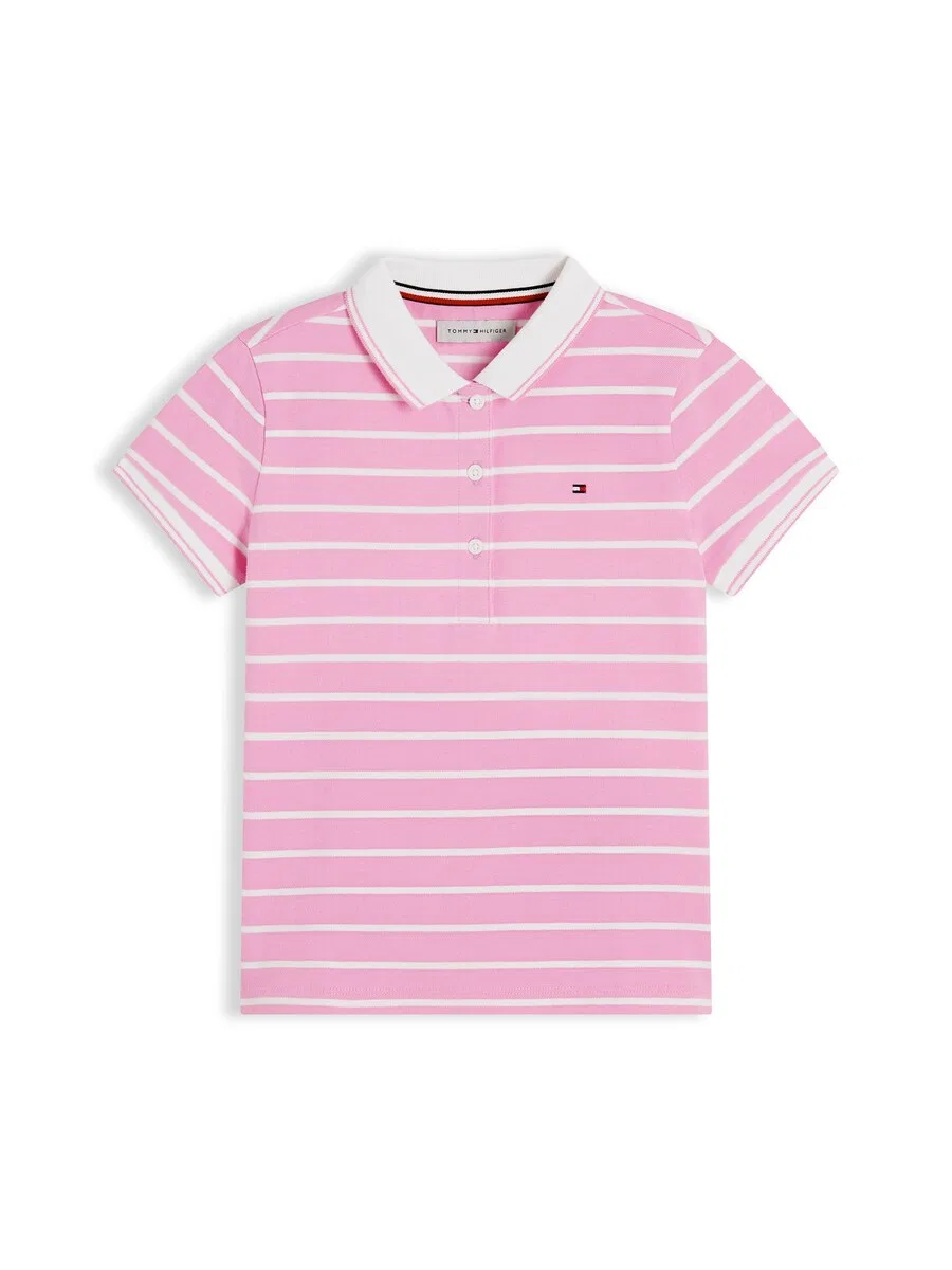 Футболка TOMMY HILFIGER 'Essential Regular Fit Tipped' светло-розового цвета