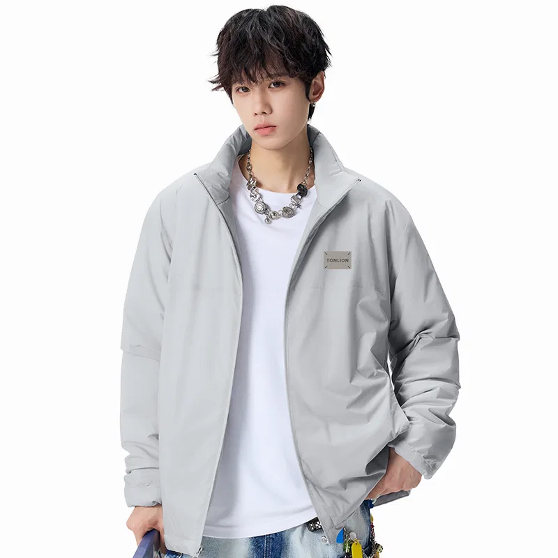 Детское пальто-пуховик легкое утепленное Tonlion, Light Gray (Tb Four Diagonal Line Chest Logo)