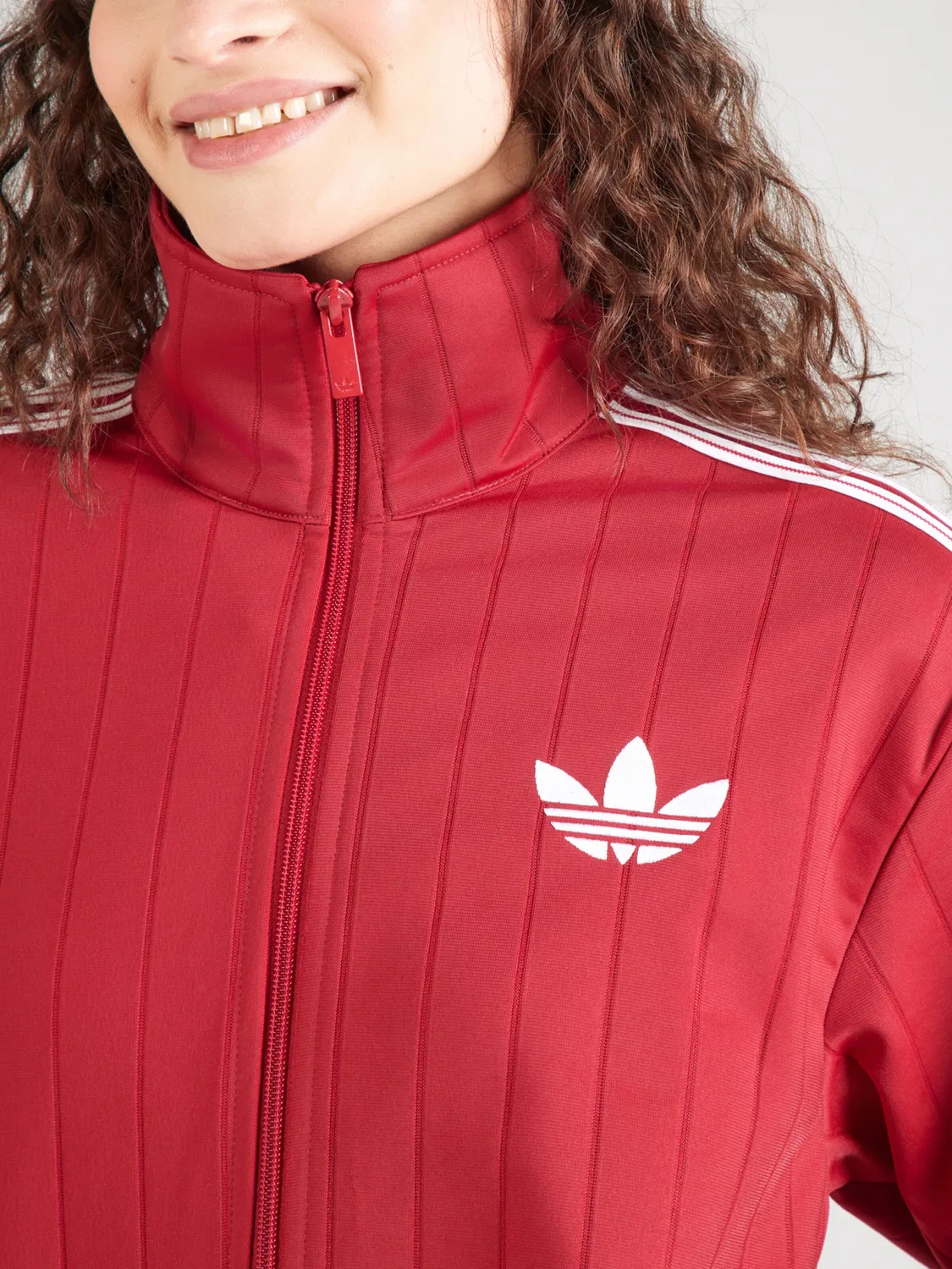 Худи на молнии Adidas Originals FB красного цвета — фото 2