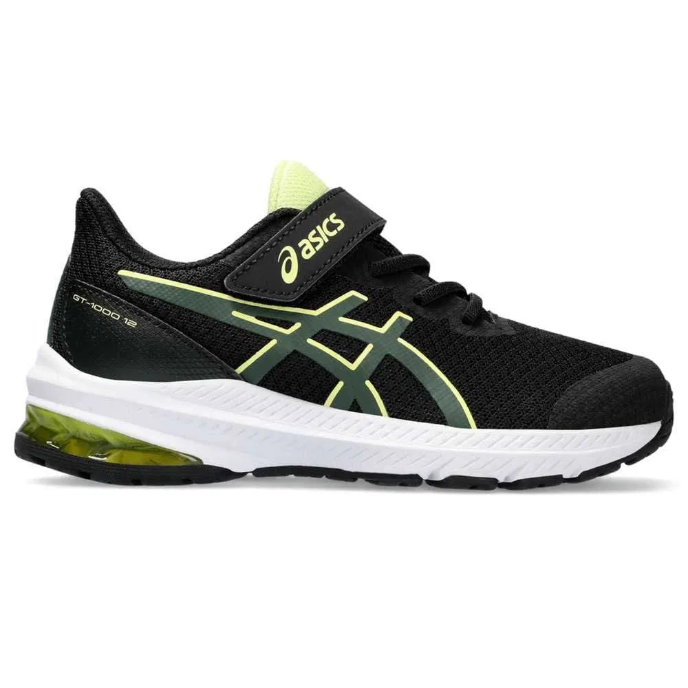 Детские кроссовки для мальчиков с шнуровкой и липучкой Gt-1000 12 PS ASICS, Black
