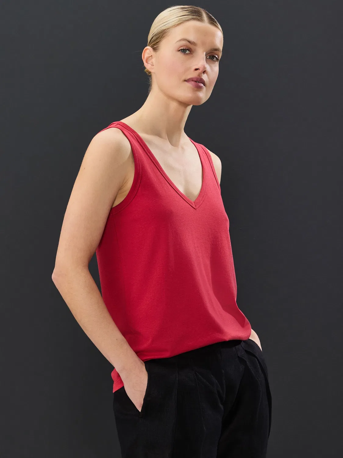 Жилет свободного кроя Red Modal Slouch Vest Next, красный