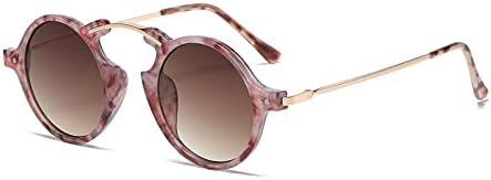 

маленькие круглые солнцезащитные очки для женщин, солнцезащитные очки с градиентным переходом для мужчин, винтажные очки из сплава, очки с защитой от УФ-излучения UV400 MTZJH, Pink Tea