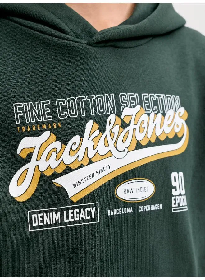 Свитшот с принтом для мальчиков Jack & Jones Junior, зеленый — фото 3