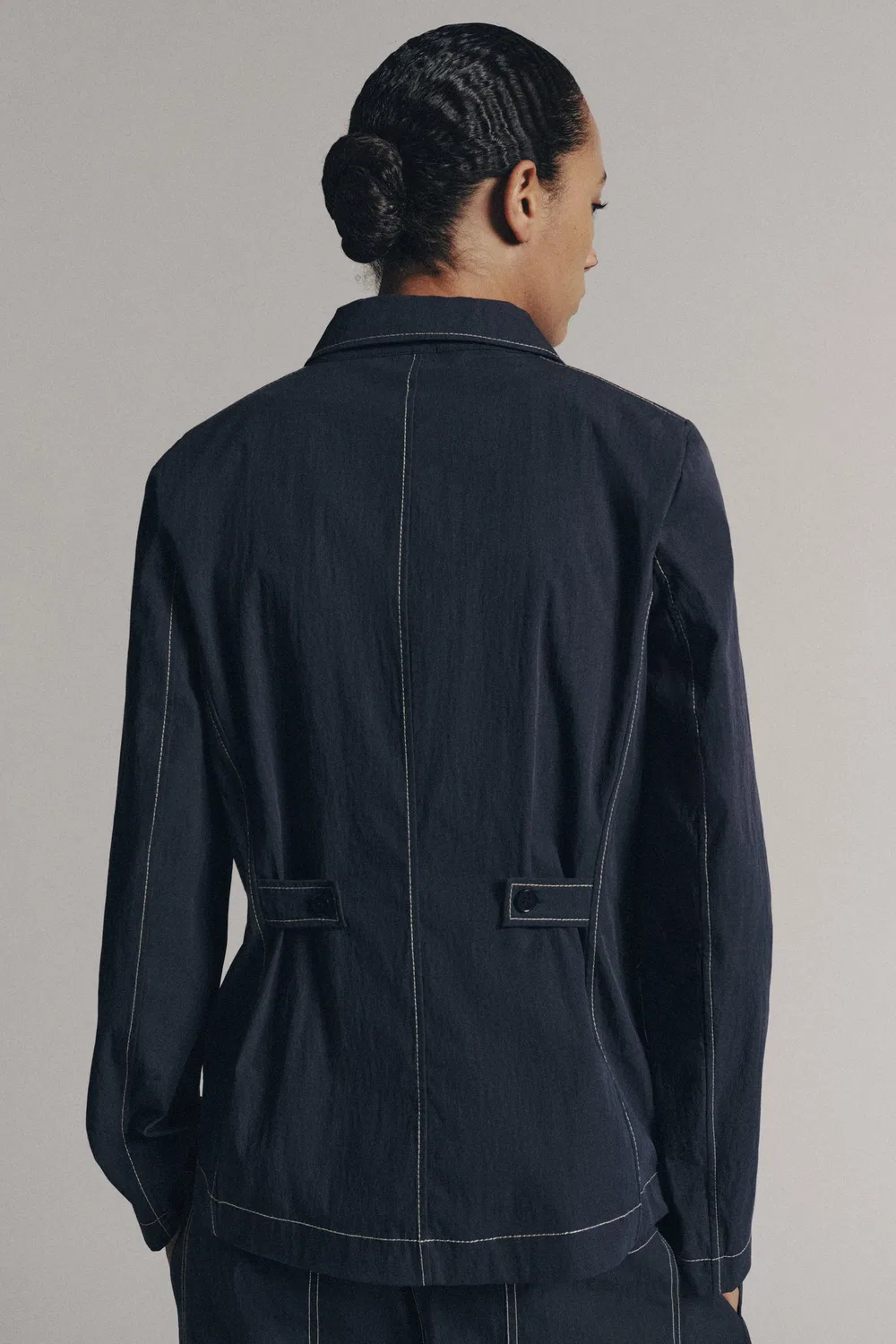 Рубашка с декоративной строчкой из коллекции ZW ZARA, Blue/Grey — фото 2