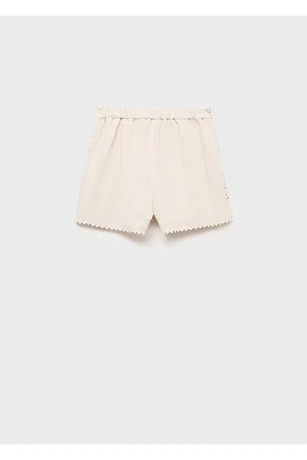 Детские шорты для девочек хлопковые Mango Kids, Light/Pastel Gray — фото 4