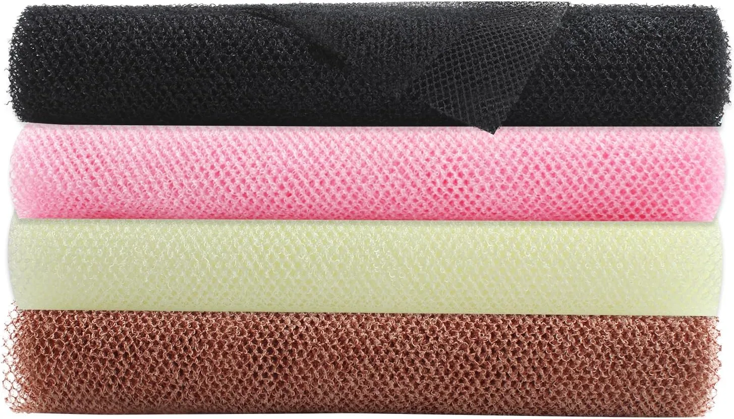 Скребок для тела африканский 2 в 1, QOPAHI, набор 4 шт, 80x30 см, Black+