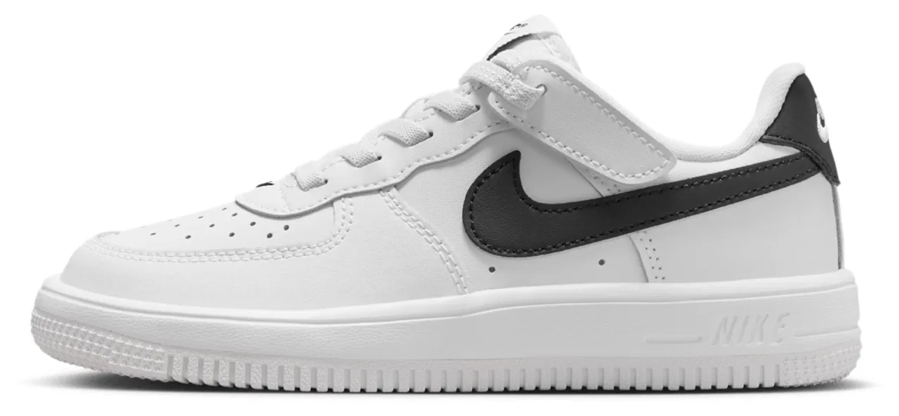 Детские кроссовки для мальчиков с липучкой Nike Air Force 1, Black/White — фото 2