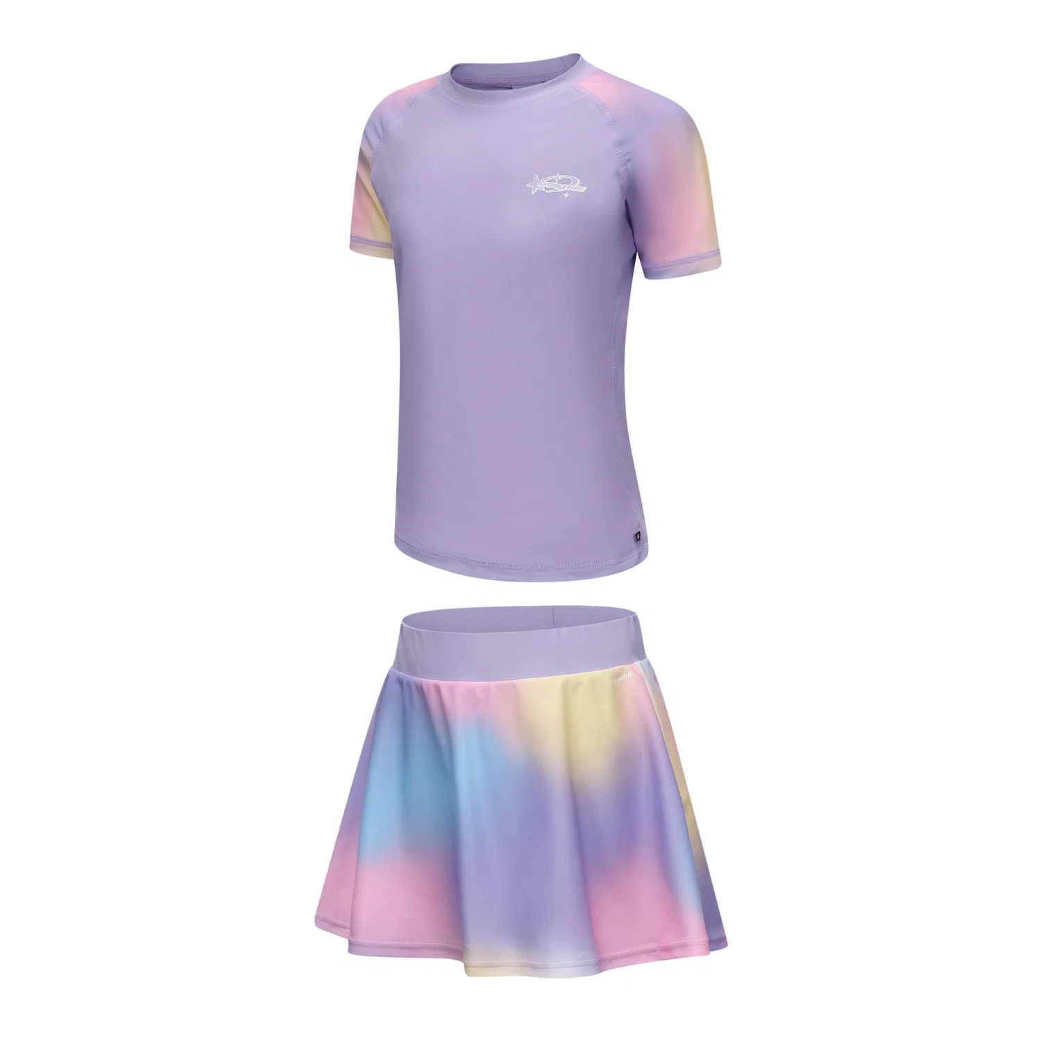 Детский комплект купальников слим с принтом 2 шт DECATHLON, Lavender/Light Pink Purple