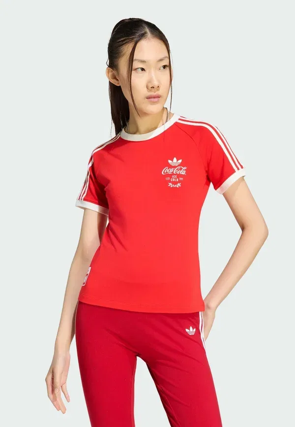 Футболка Adidas x Coca-cola с тремя полосками Adidas Originals, ярко-красный — фото 2