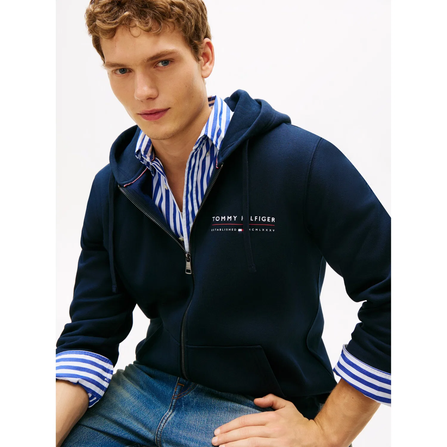 Мужская капюзонная толстовка из хлопка Tommy Hilfiger, Desert Sky — фото 2