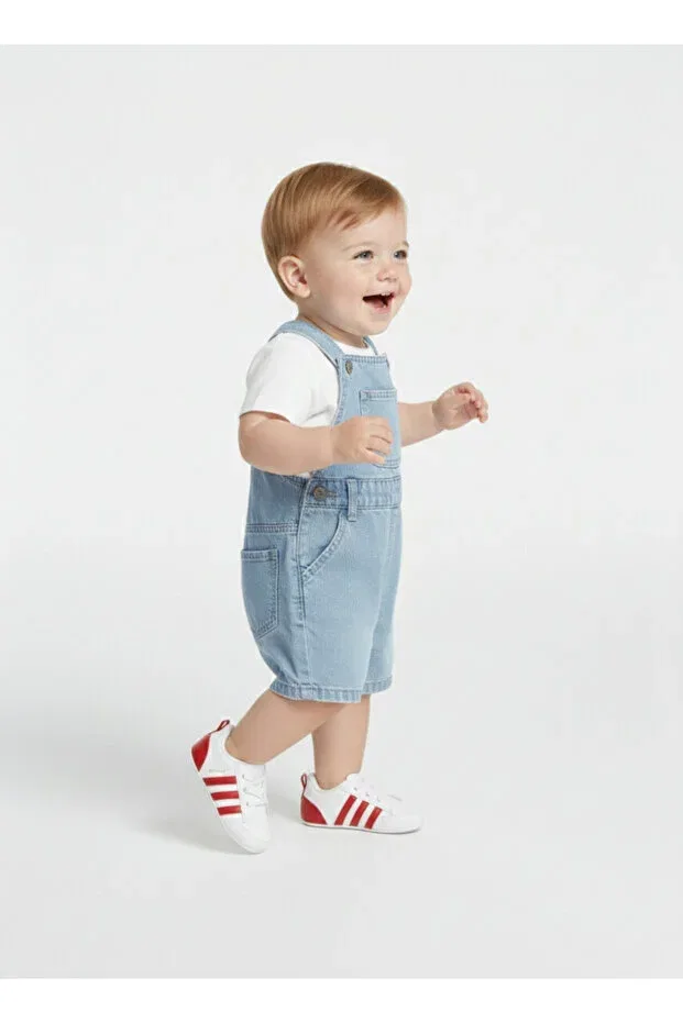 Детские кроссовки на шнуровке полосатые Sema Baby, Red Striped — фото 2