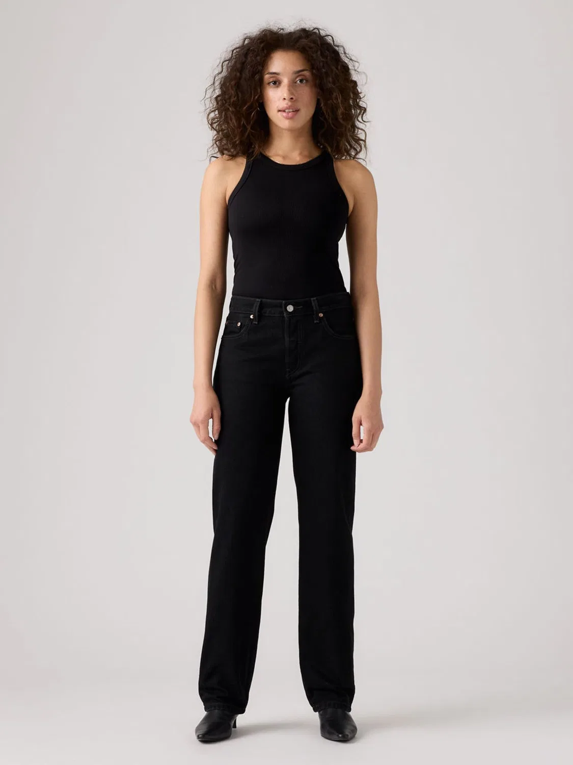 Черные прямые свободные джинсы Levi's 501 в стиле 90-х — фото 2