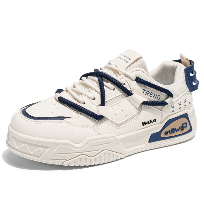 

Противоскользящие амортизирующие низкие кроссовки для скейтбординга для мужчин BAKE, Beige Dark Blue