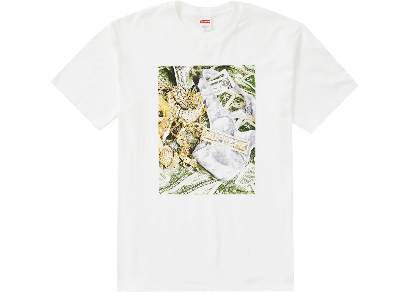 Мужская футболка с принтом Supreme Bling Tee Supreme, White