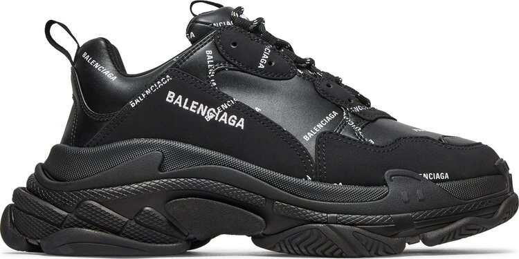 

Кроссовки Balenciaga Triple S Sneaker Allover Logo - Black, черный