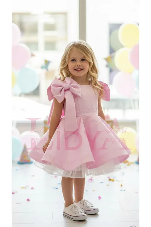 Детское платье для девочек с открытыми плечами Lidya Kids, Pink