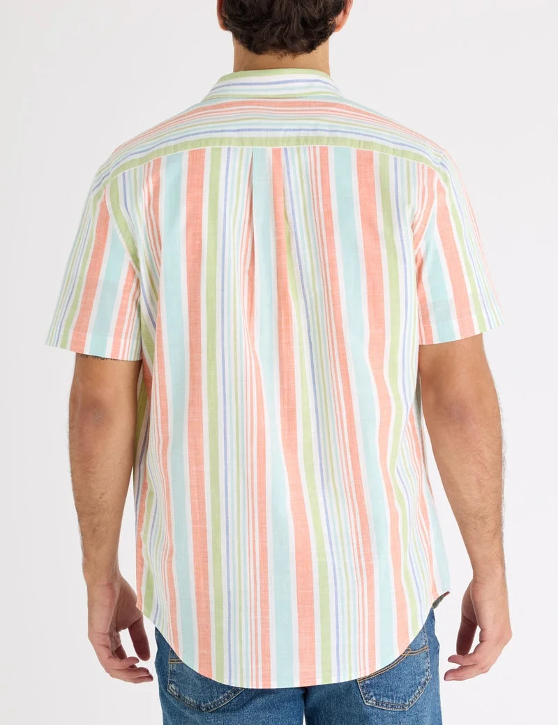 Мужская рубашка U.S. Polo Assn. Short Sleeve Stretch Slub Poplin, мультиколор — фото 2