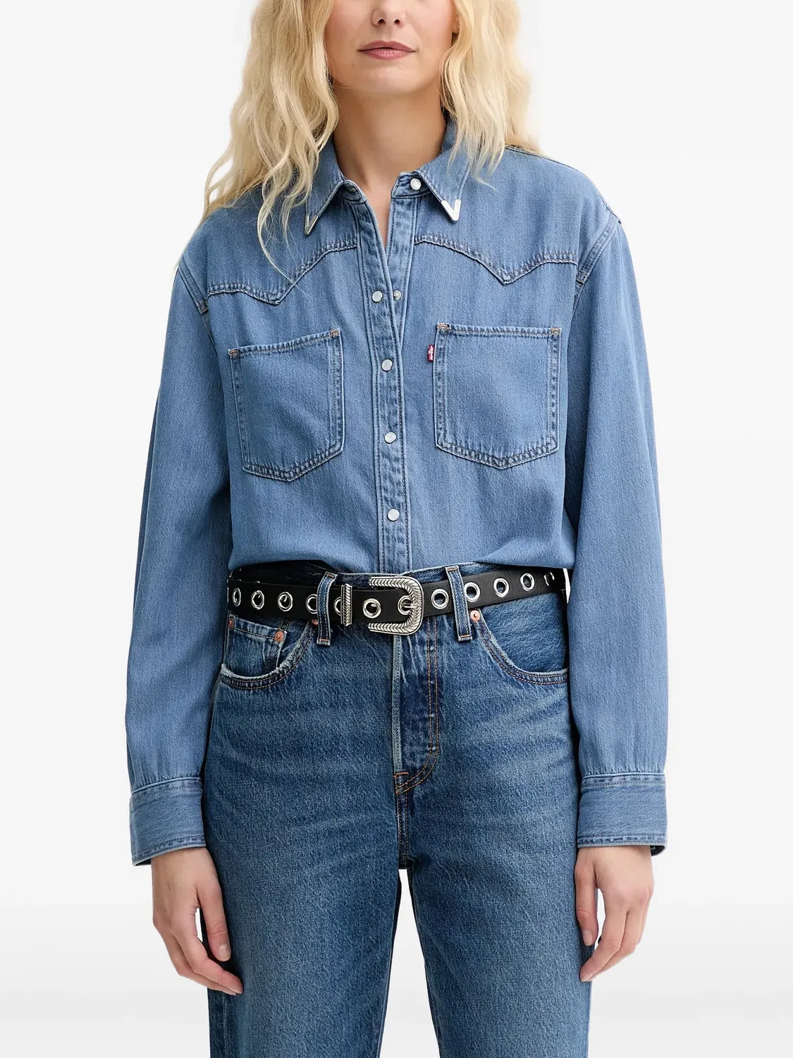 Рубашка в стиле вестерн синяя Levi's, синий