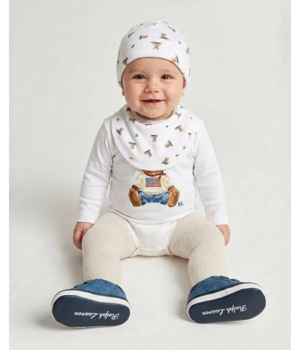 Детский комплект для девочек хлопковый Polo Ralph Lauren, белый — фото 2