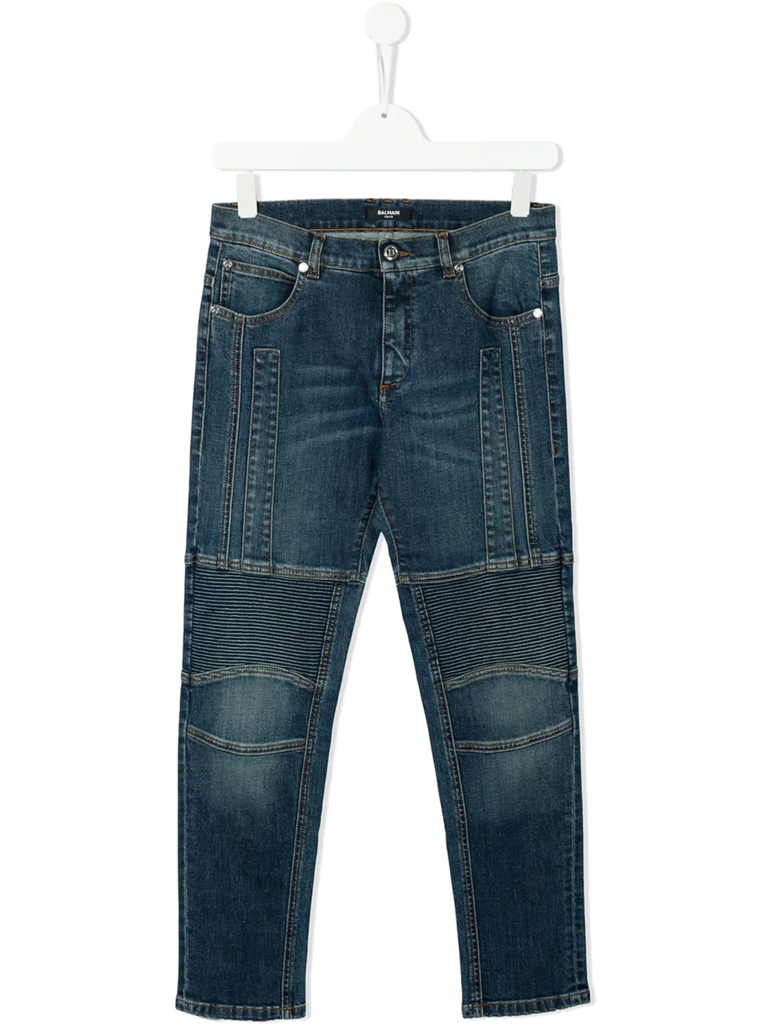 Джинсы среднего посадки со Straight-Leg Balmain, синий