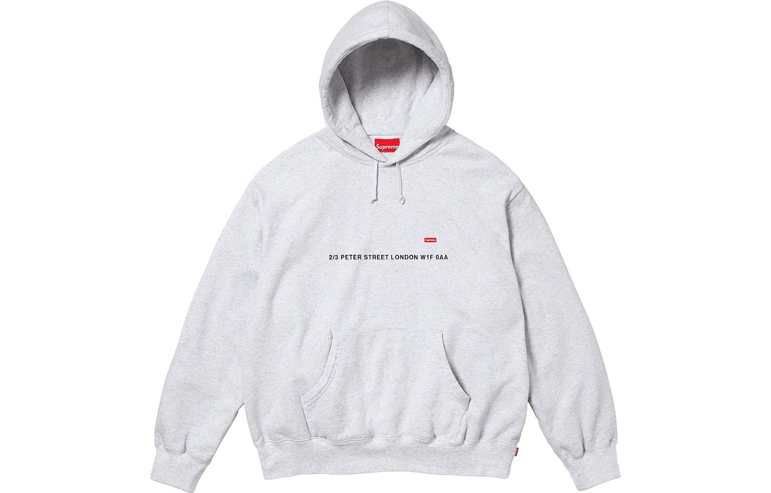Худи с капюшоном и принтом Supreme, цвет Gray-London/Ash Gray-London