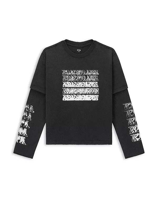 Детская футболка с длинным рукавом Sean Layered Look Tee RtA, Black Smokey RtA