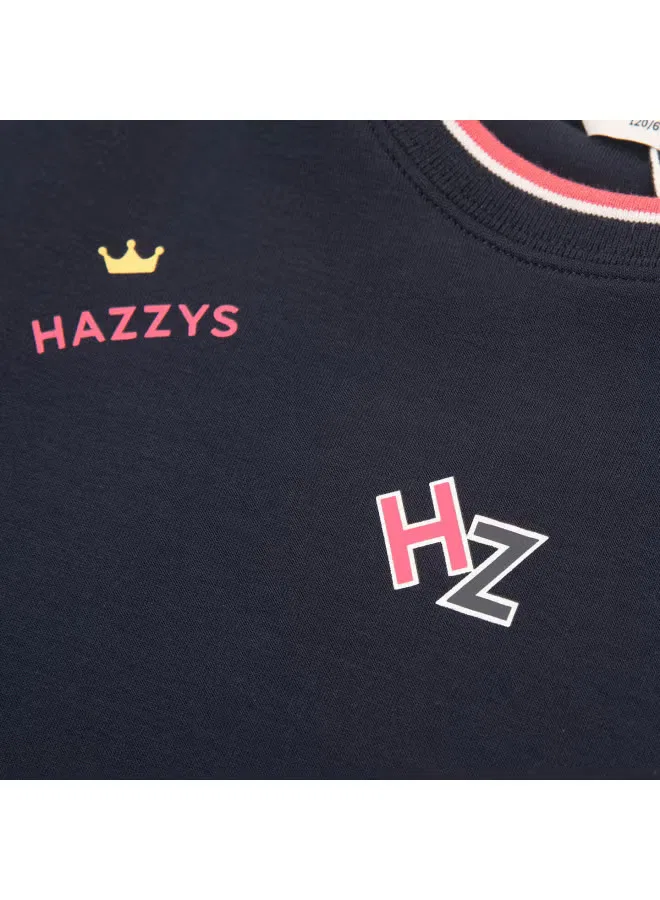 Свитшот с вышитым логотипом Hazzys, темно-синий — фото 3