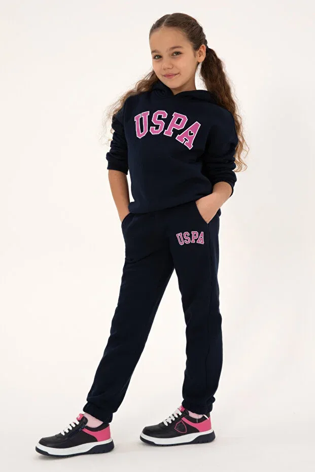 Детское худи для девочек с длинным рукавом U.S. Polo Assn., Navy Blue — фото 2