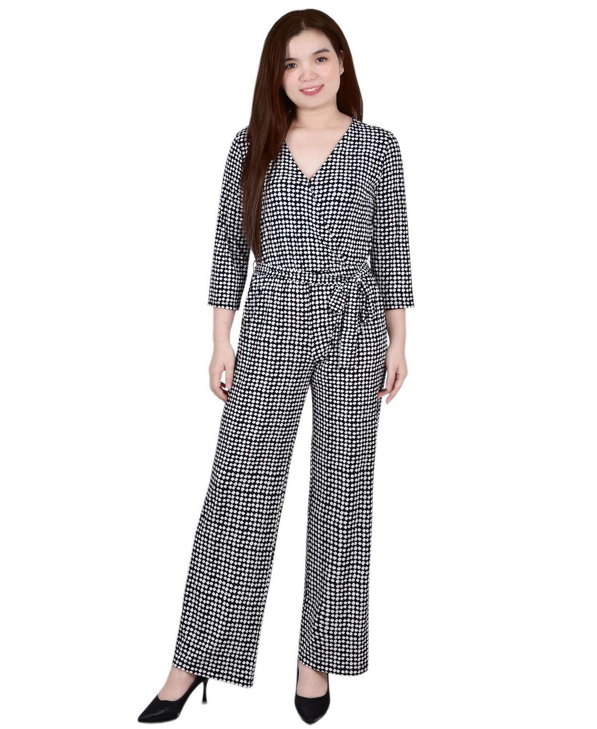 

Женский комбинезон с поясом и рукавами 3/4 NY Collection, мульти