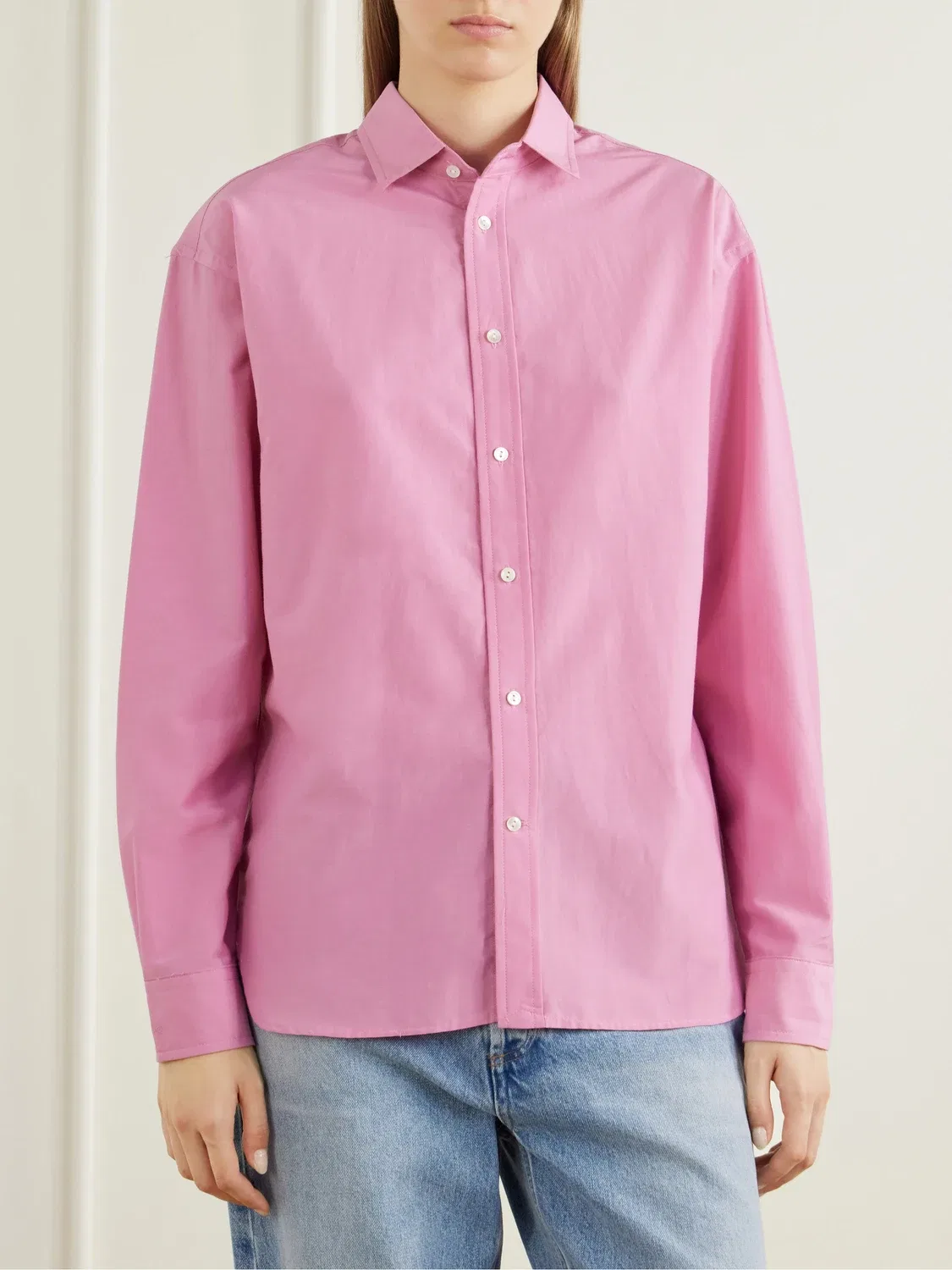 Рубашка из хлопка и шелка Polo Ralph Lauren, розовый — фото 3