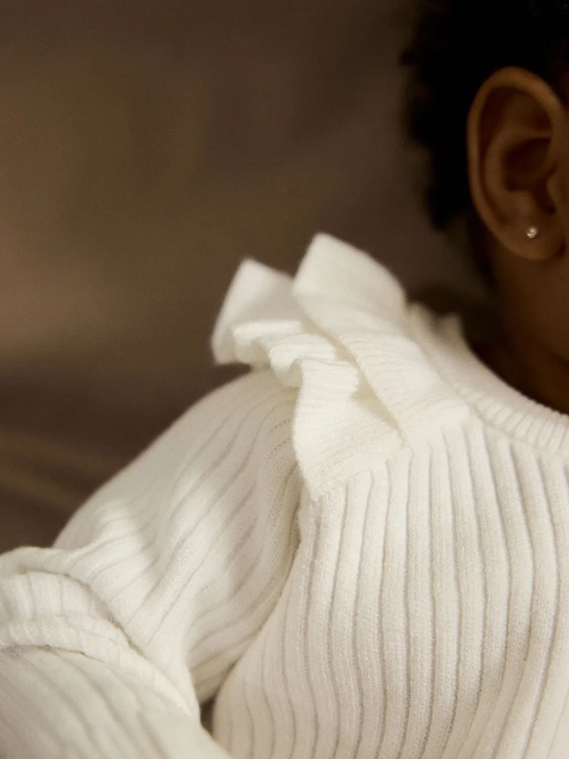 Комплект вязаный джемпер и леггинсы, модель Baby Knitted Next, кремовый — фото 4