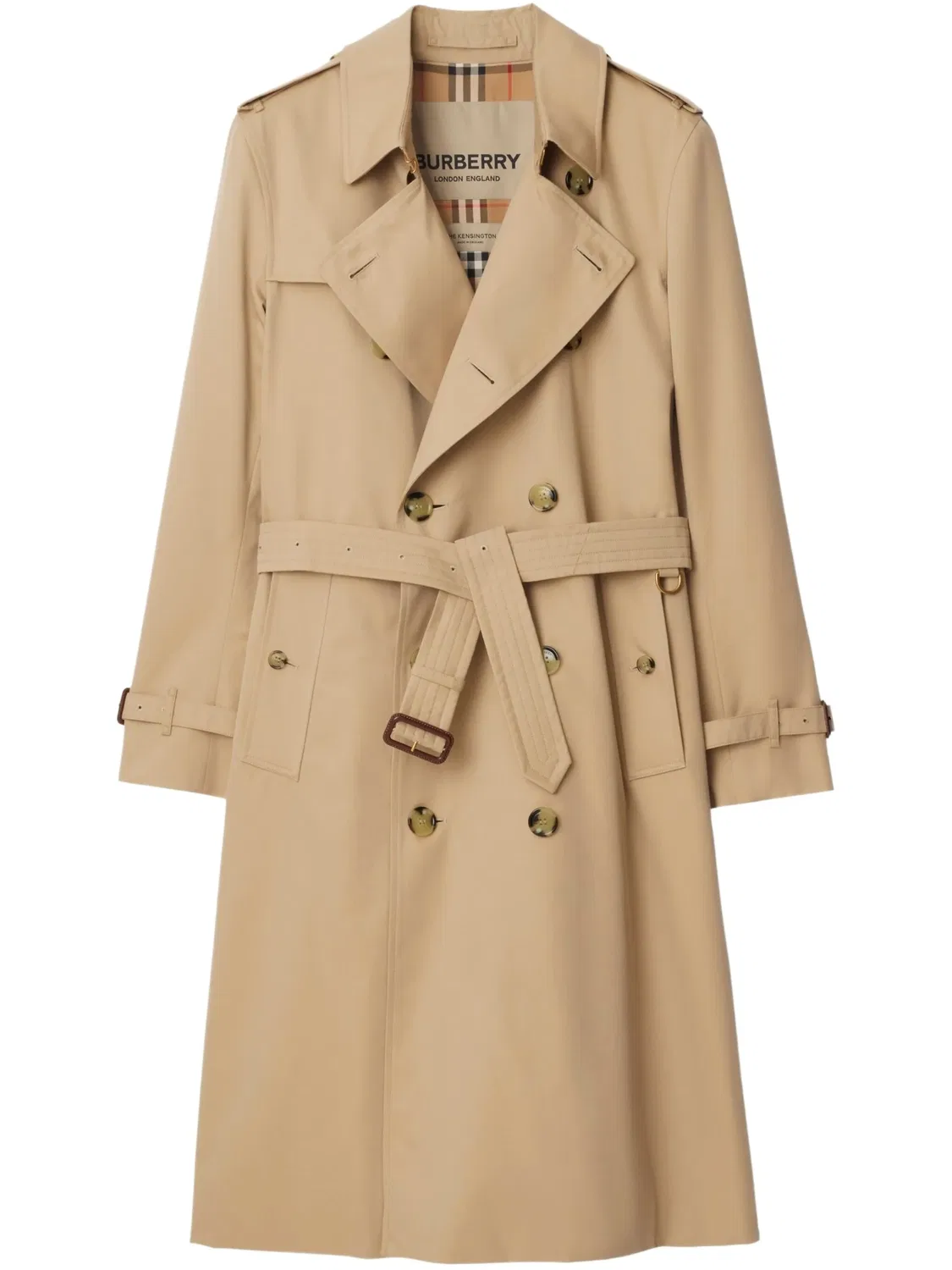 Плащ Heritage Kensington с поясом Burberry, архивный бежевый