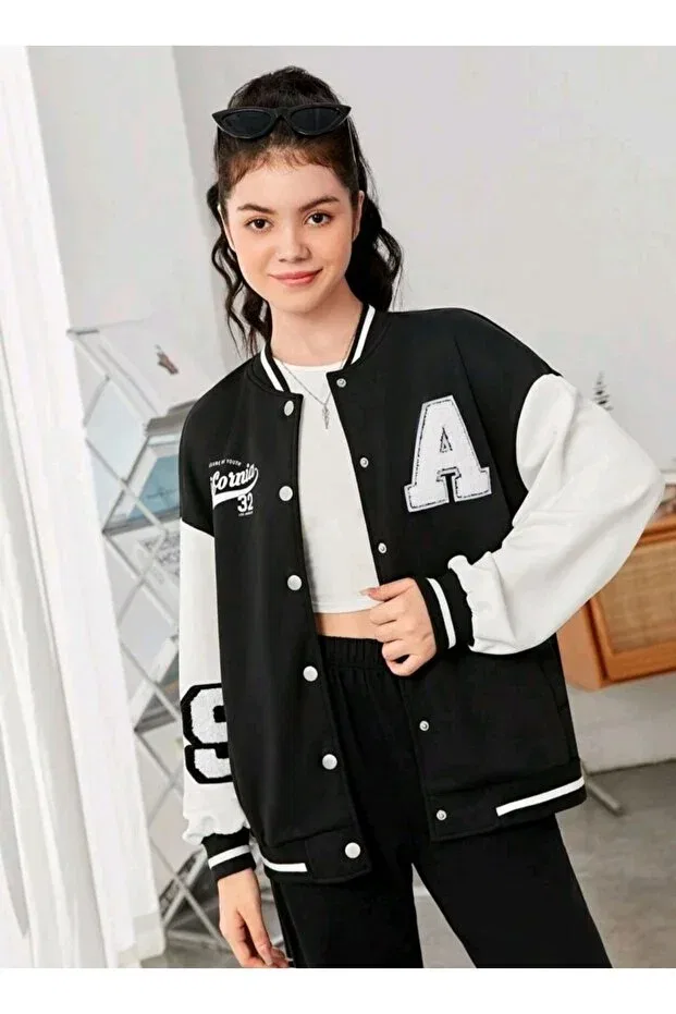 Детская куртка для девочек хлопковая College Jacket Cardee, Black
