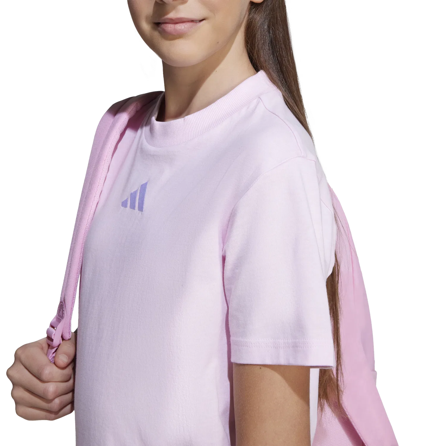 Детская футболка с коротким рукавом Adidas, розовый — фото 3