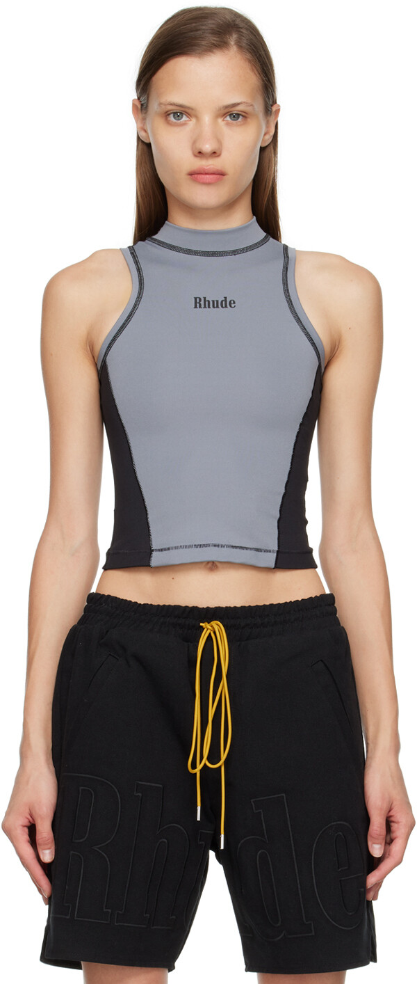 

Серый топ с оверлочной строчкой Rhude