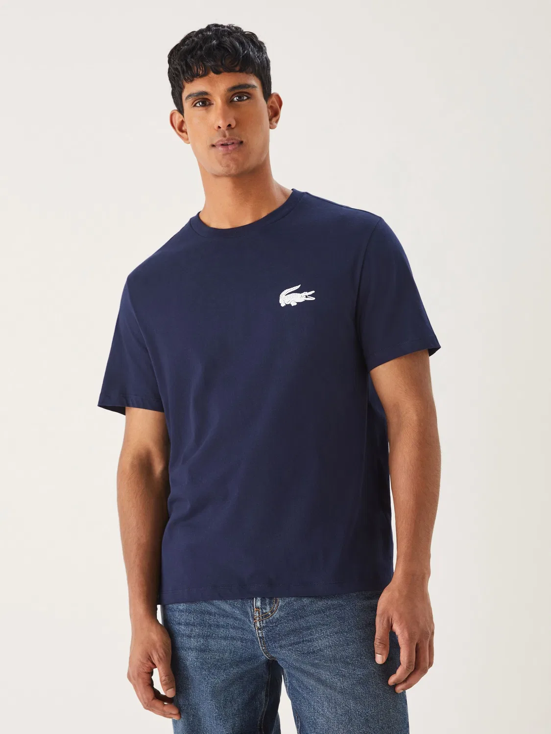 Футболка с принтом крокодила Lacoste, темно-синий