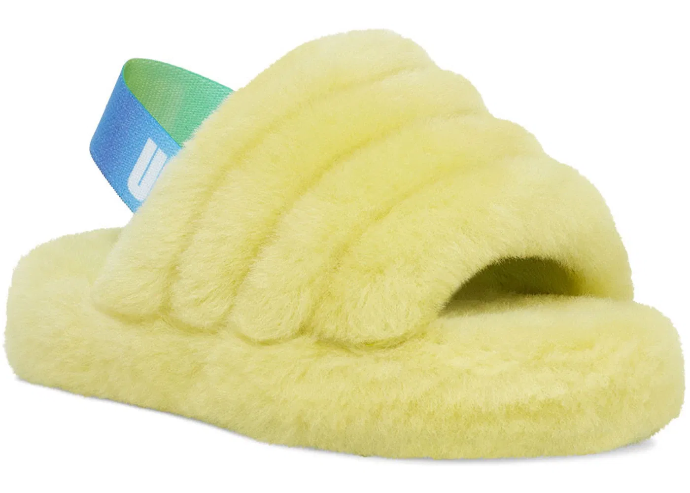 Детские сандалии-слайды с длинным ворсом UGG Fluff Yeah Slide, Pollen Gradient — фото 2