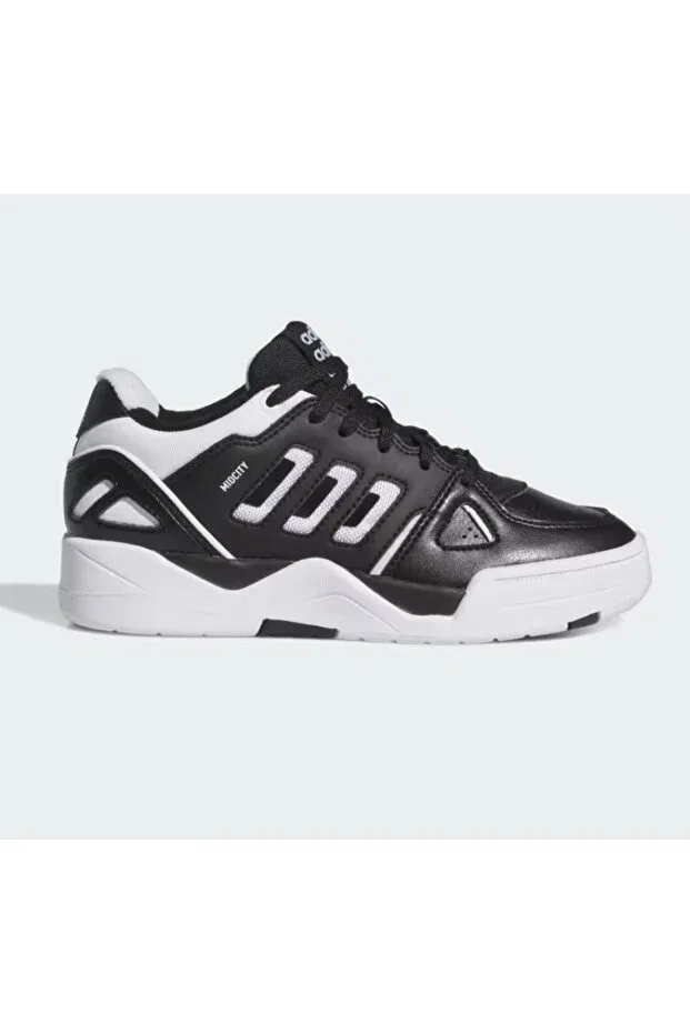 Детские кроссовки для девочек с графическим принтом Midcıty low j kids sneakers ig7057 Adidas, Black And White