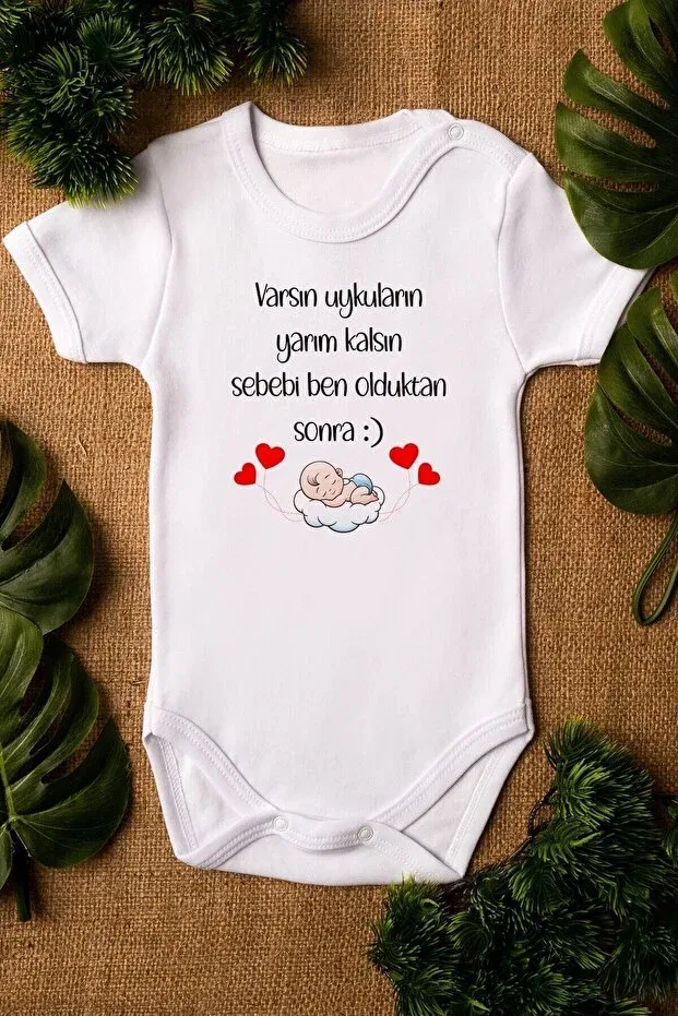 Детское боди-комбинезон для новорожденных с принтом Keep the Sleeps Half Alive Eydubaby, White